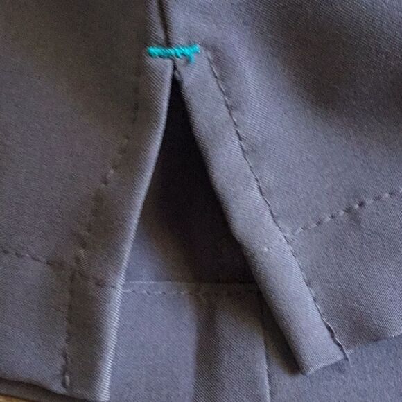 Scrub pants sz Small  ‘Med Couture’ stretchy quick dry boot cut/flare gray teal - Picture 7 of 8